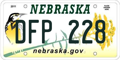 NE license plate DFP228
