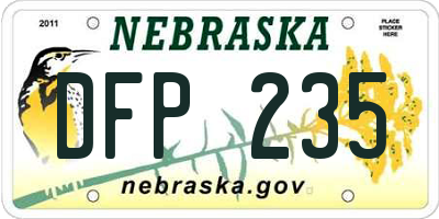 NE license plate DFP235