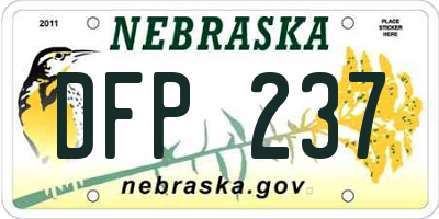 NE license plate DFP237