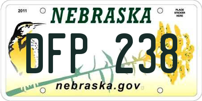 NE license plate DFP238