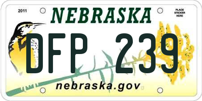 NE license plate DFP239