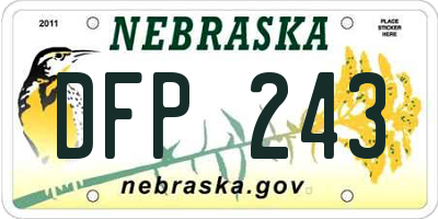 NE license plate DFP243