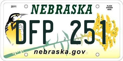NE license plate DFP251