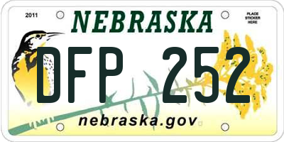 NE license plate DFP252