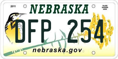 NE license plate DFP254