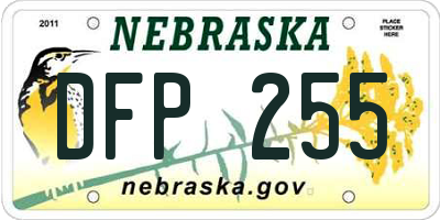 NE license plate DFP255