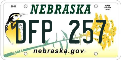 NE license plate DFP257