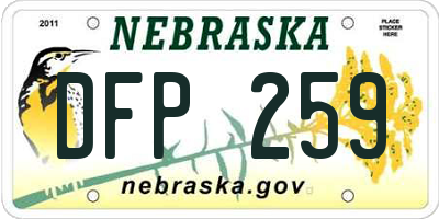 NE license plate DFP259