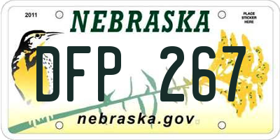 NE license plate DFP267