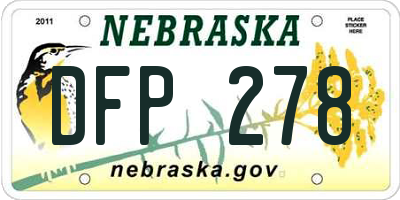 NE license plate DFP278