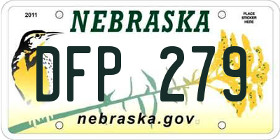 NE license plate DFP279
