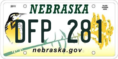 NE license plate DFP281