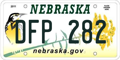 NE license plate DFP282
