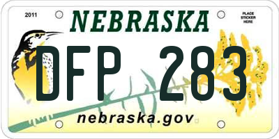 NE license plate DFP283