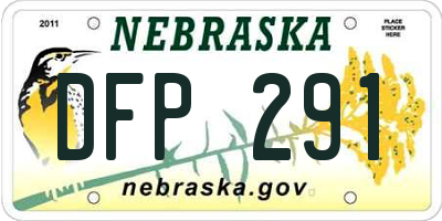 NE license plate DFP291