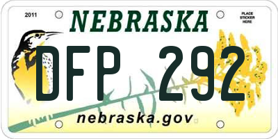 NE license plate DFP292