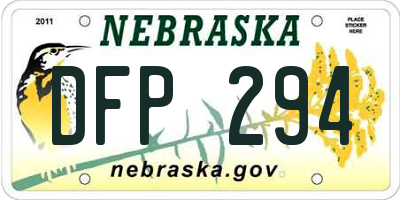 NE license plate DFP294