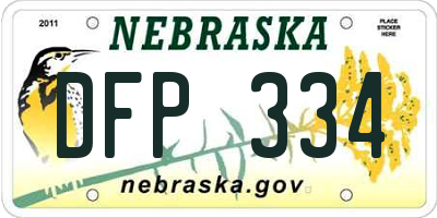 NE license plate DFP334