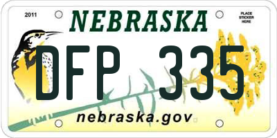 NE license plate DFP335