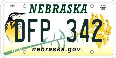 NE license plate DFP342