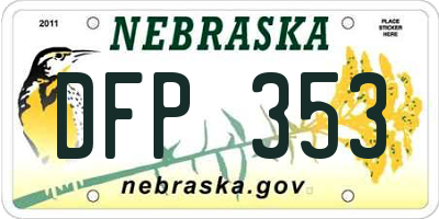 NE license plate DFP353