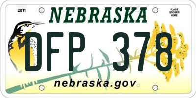 NE license plate DFP378