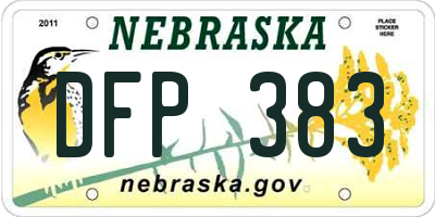 NE license plate DFP383