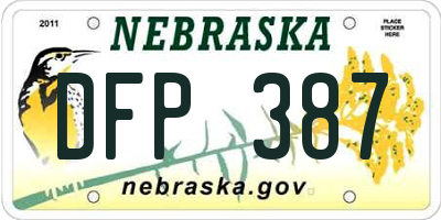 NE license plate DFP387