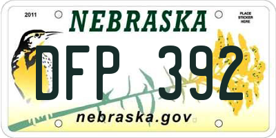 NE license plate DFP392