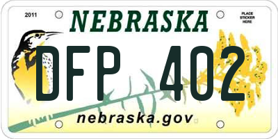 NE license plate DFP402