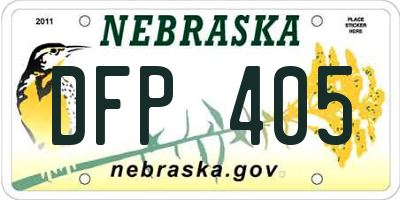 NE license plate DFP405