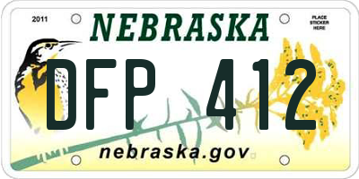 NE license plate DFP412