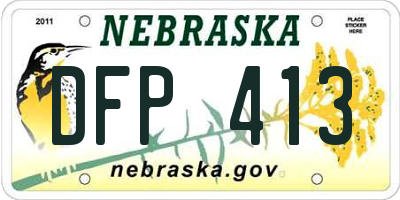 NE license plate DFP413