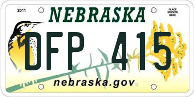 NE license plate DFP415