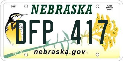 NE license plate DFP417