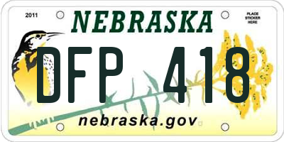 NE license plate DFP418