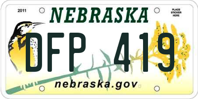 NE license plate DFP419