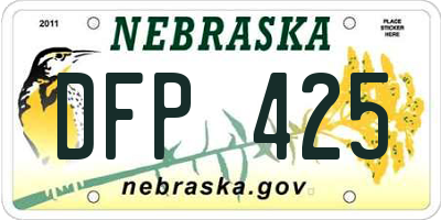 NE license plate DFP425