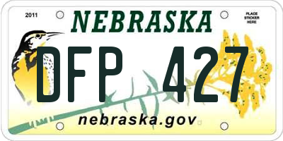 NE license plate DFP427