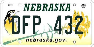 NE license plate DFP432