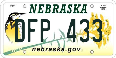 NE license plate DFP433