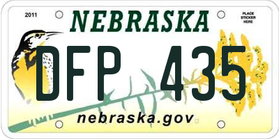 NE license plate DFP435
