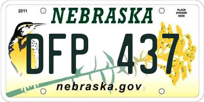 NE license plate DFP437