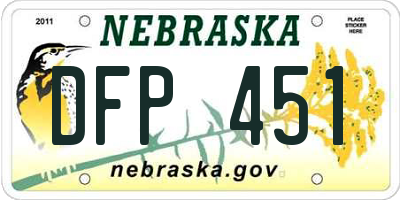 NE license plate DFP451