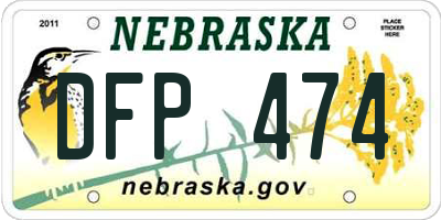 NE license plate DFP474