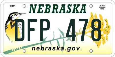 NE license plate DFP478