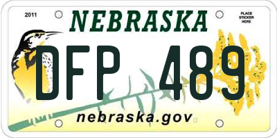 NE license plate DFP489