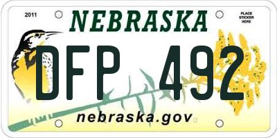 NE license plate DFP492