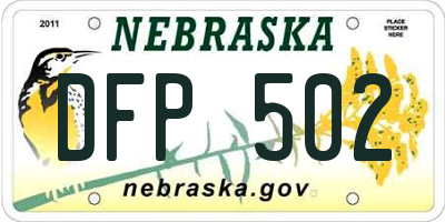 NE license plate DFP502