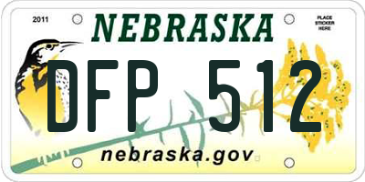 NE license plate DFP512